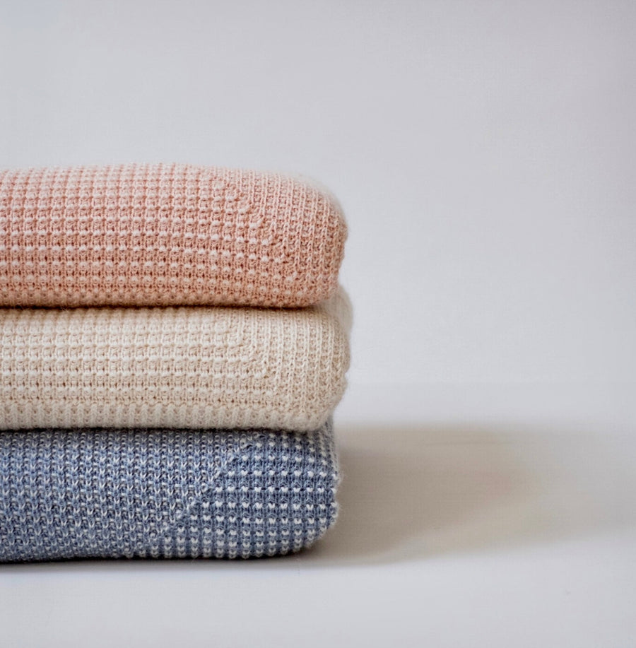 Alpaca Baby Blanket - Triangle-textured knit