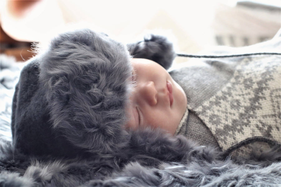 Alpaca Fur Hat - Baby “Trapper” Style Hat