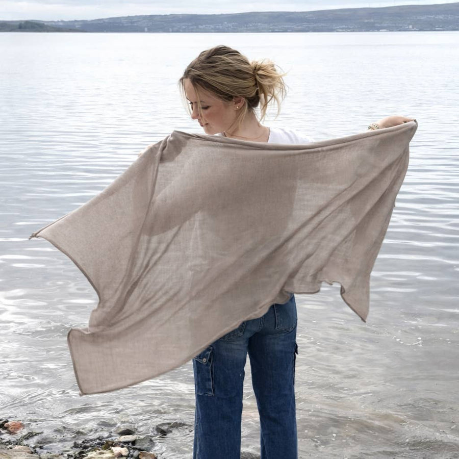 Alpaca Travel Shawl - Lightweight Wrap with Travel Bag | 70% Baby