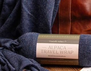 Alpaca Travel Shawl - Lightweight Wrap with Travel Bag | 70% Baby