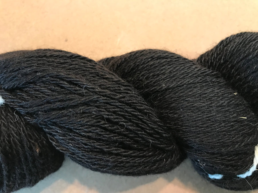 Alpaca Yarn - 100% - 3 Ply Light  “Raven”