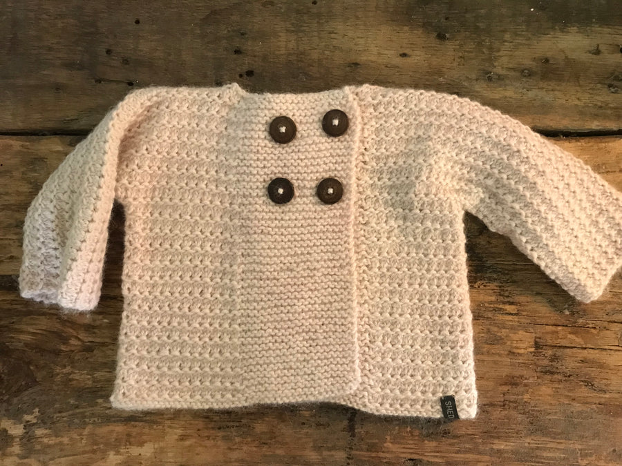 The “Sloan”  Sweater - Baby 4 button hand dyed/painted