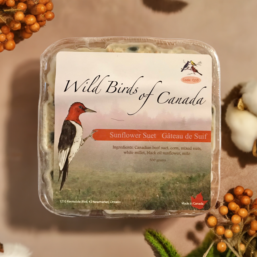 Alpaca Fleece-Feeder Suet Cake - “Wild Birds of Canada”