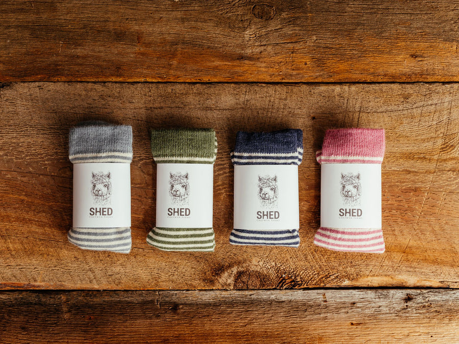 Striped Alpaca Everyday Ladies Socks – SHED Chetwyn Farms
