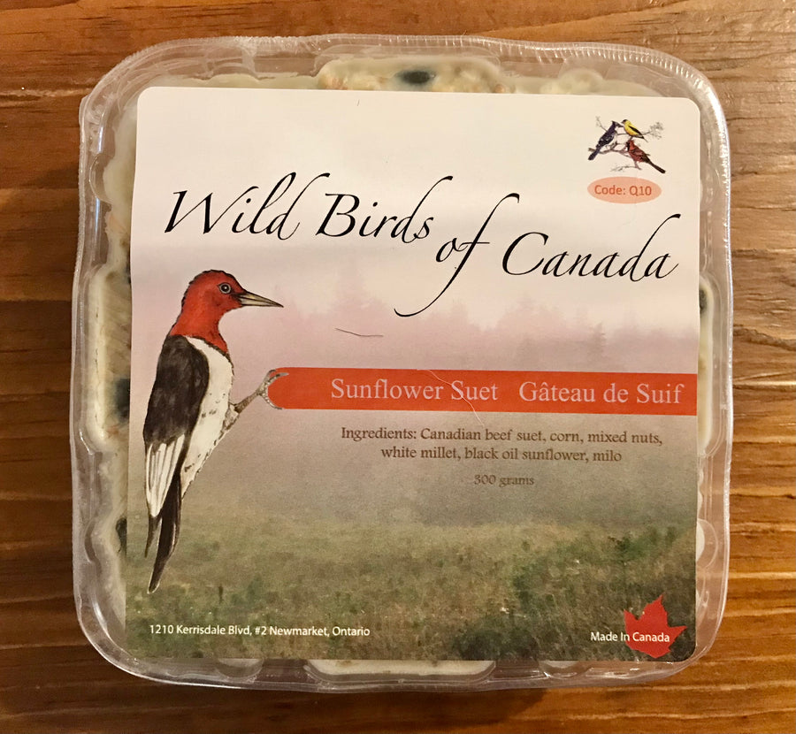Alpaca Fleece-Feeder Suet Cake - “Wild Birds of Canada”