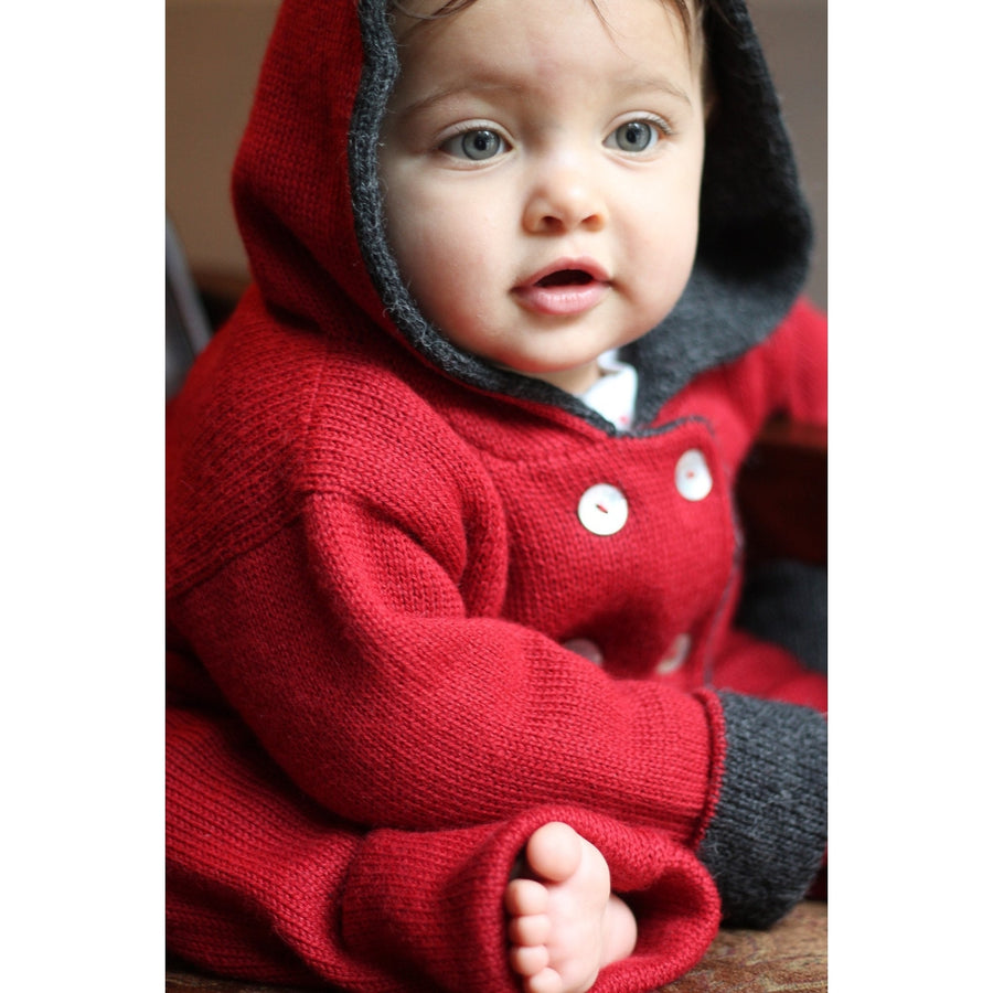 Alpaca Hooded Cardigans Jacket - Reversible Baby & Toddler