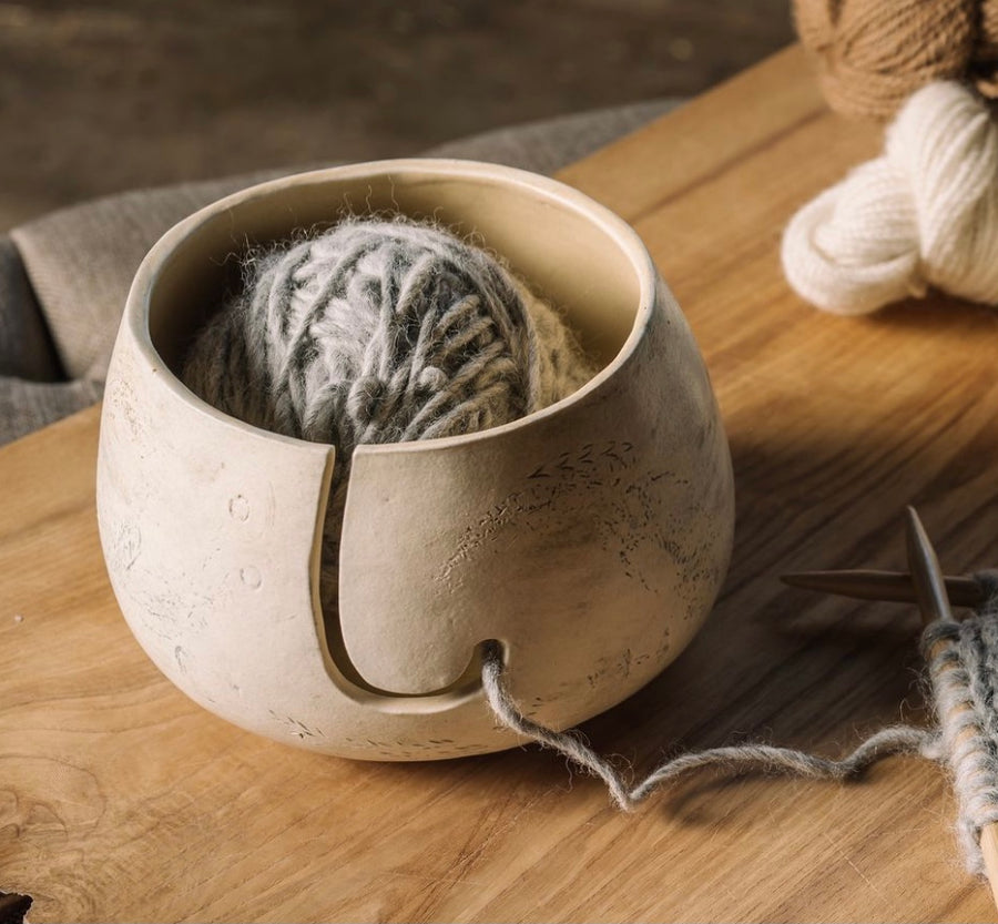 Alpaca or Wool Yarn Bowl - Hand-built by Andrea Piller